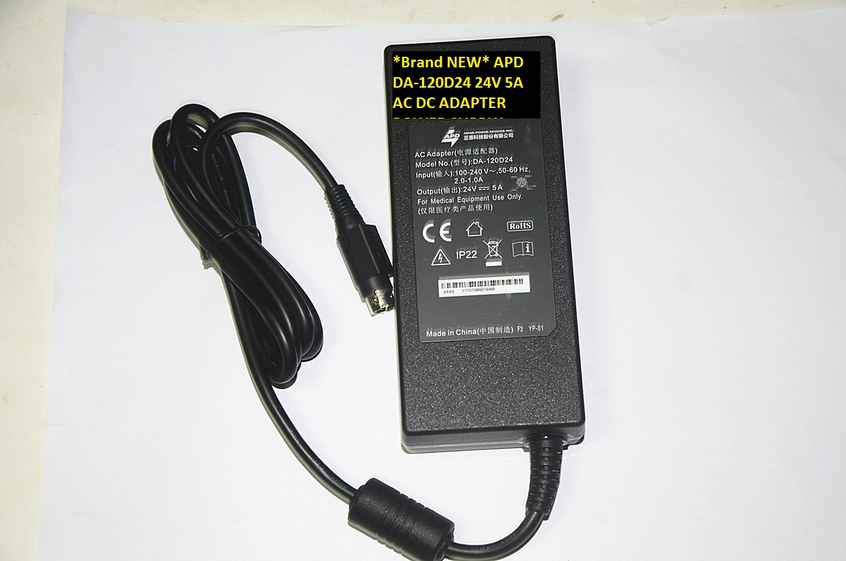 *Brand NEW* DA-120D24 APD 24V 5A AC DC ADAPTER POWER SUPPLY